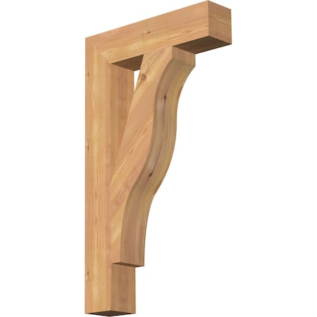Ekena Millwork Funston Block Smooth Bracket, Western Red Cedar, 3 1/2"W x 16"D x 28"H BKT04X16X28FST05SWR